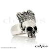 Skull (Medium Half Skull with Crown) Ring
