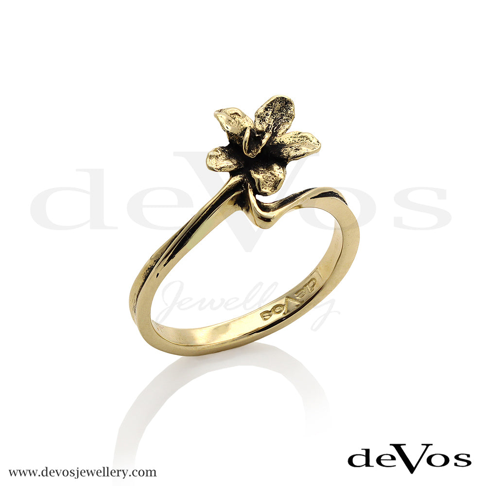 Gold Orchid Ring