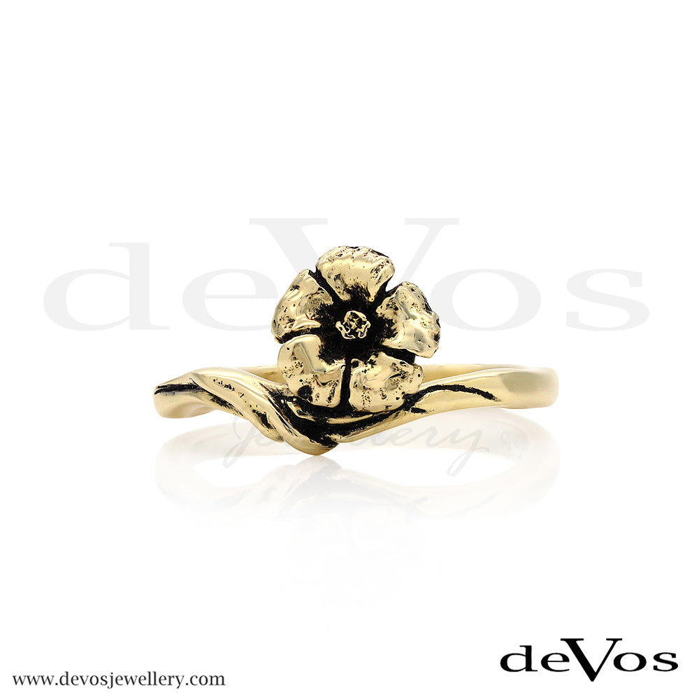 Gold Hibiscus Ring