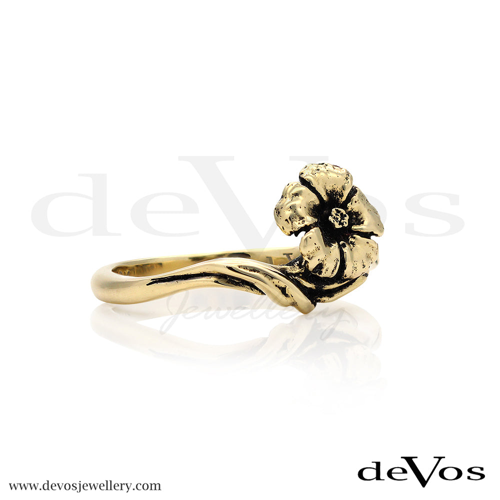 Gold Hibiscus Ring