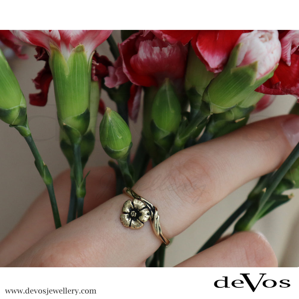 Gold Hibiscus Ring
