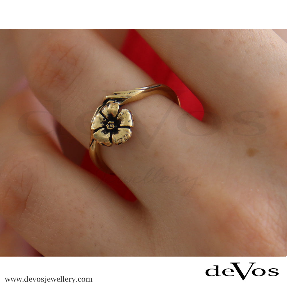 Gold Hibiscus Ring