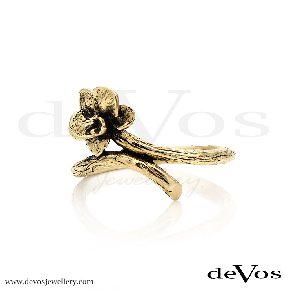 Gold Moth Orchid Ring