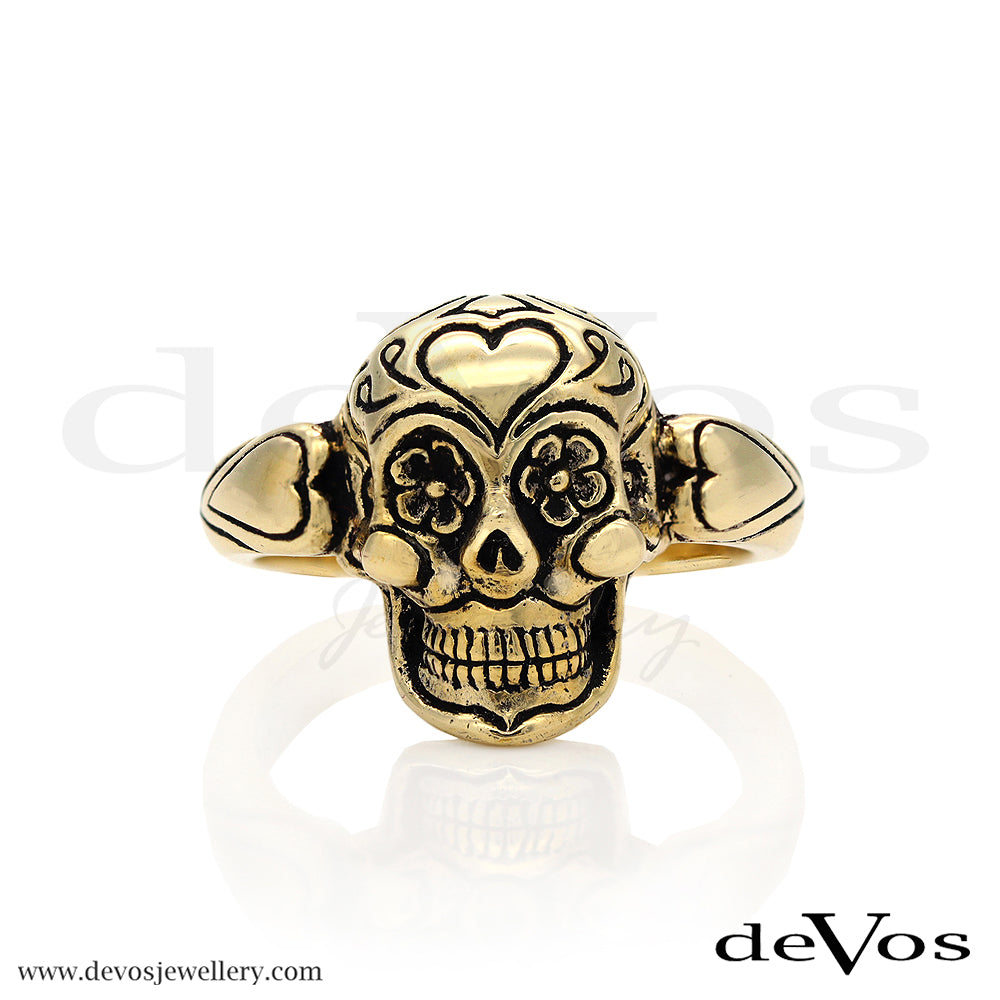 "La Calaverita" Gold Sugar Skull Ring