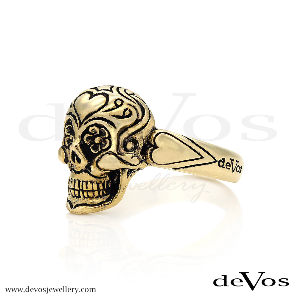 "La Calaverita" Gold Sugar Skull Ring