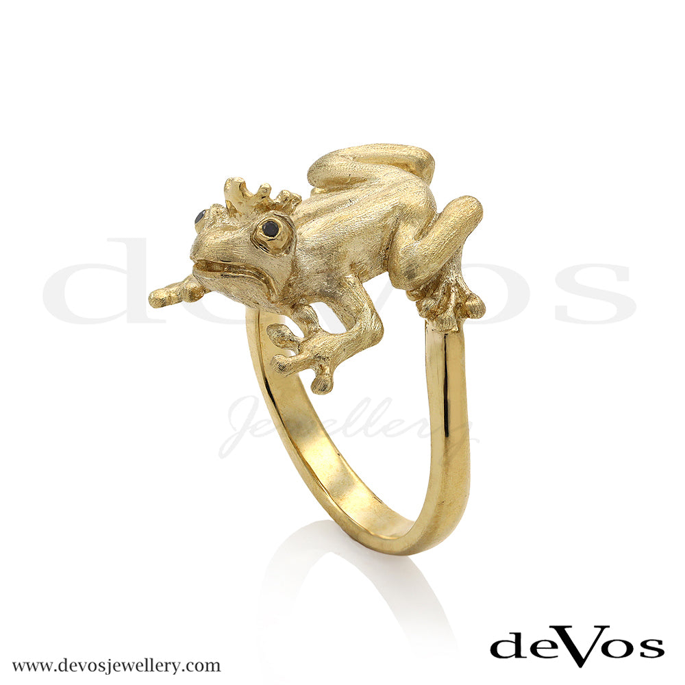 "Prince Charming" Gold and Black Diamond Ring