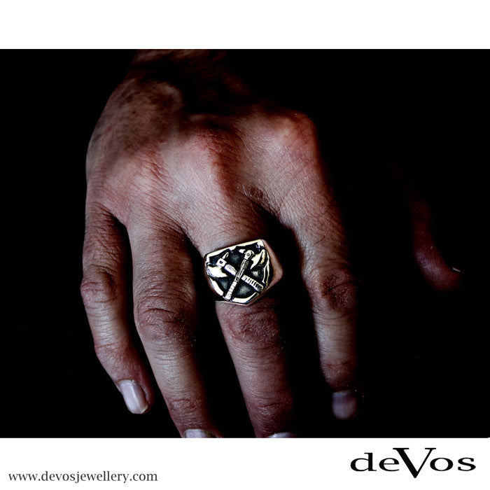 "Battle Axe" Signet Ring