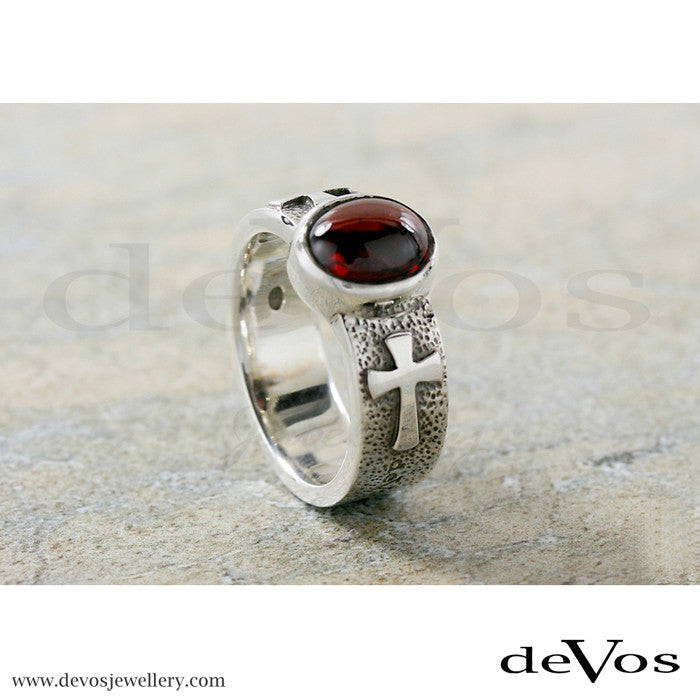 Cross and Gem Ring