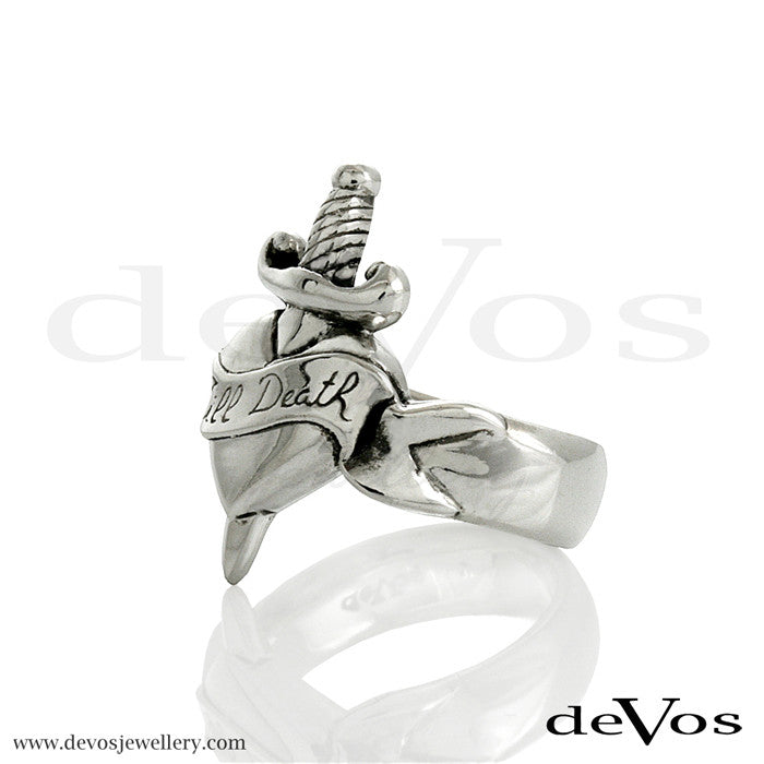 "Till Death" Heart and Dagger Ring