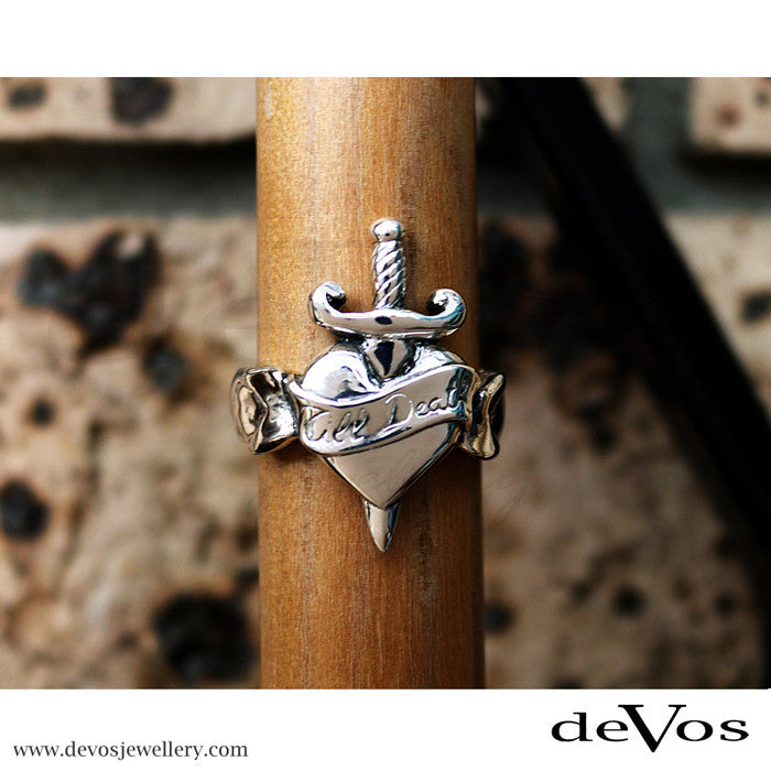 "Till Death" Heart and Dagger Ring