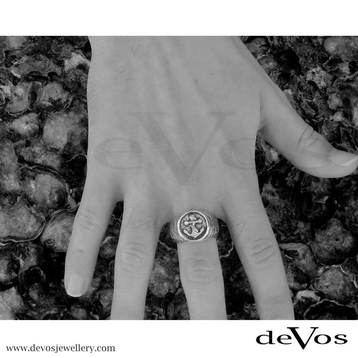 "Anchor and Barrel" Signet Ring