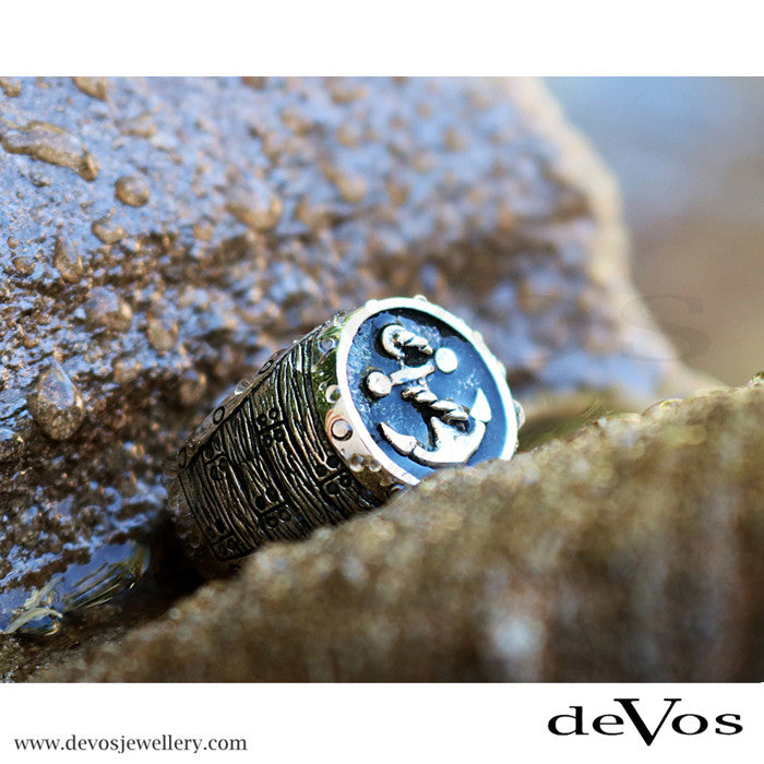 "Anchor and Barrel" Signet Ring