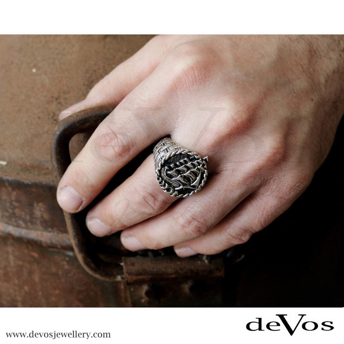 "Voyage" Sailing Ship Ring