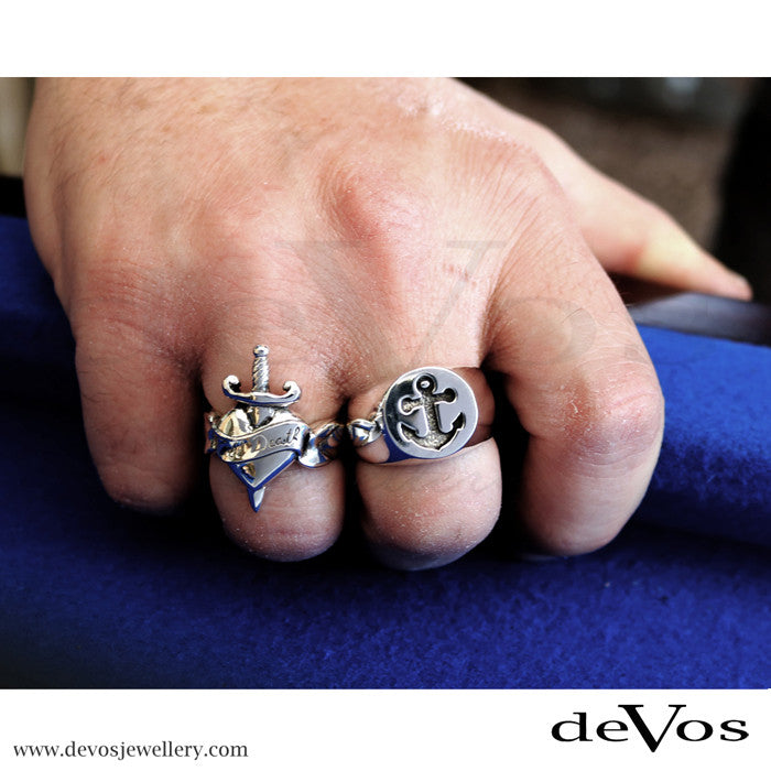 "Admiral" Anchor Signet Ring
