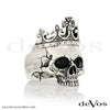 Skull (Large Half Skull with Crown) Ring