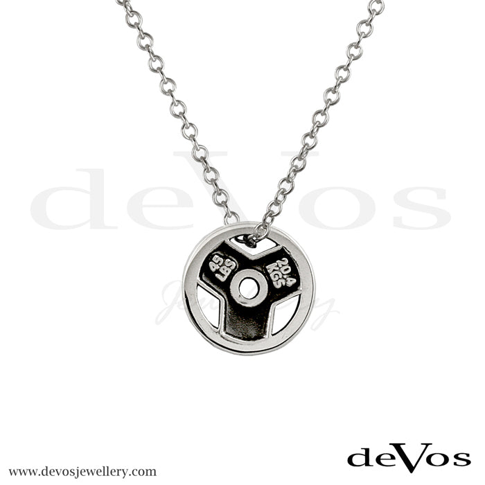 Weight Plate Pendant with Sugar Skull Motif