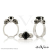 "Till Death" Black Sapphire Skull Solitare