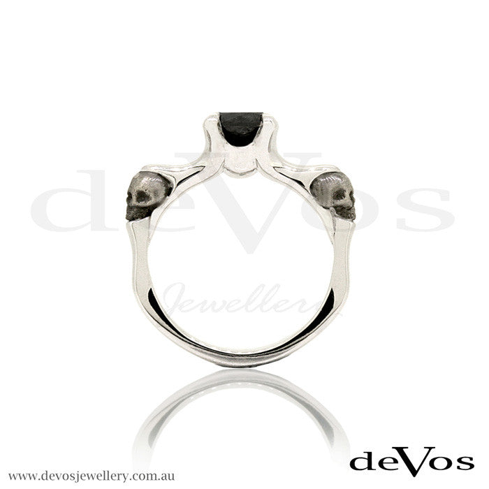 "Till Death" Black Diamond Skull Solitare