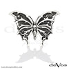 Sterling Silver Butterfly and Skull Ring